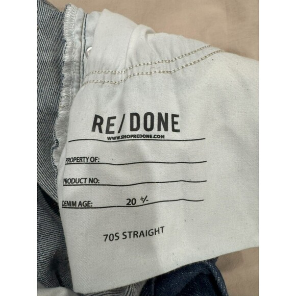 NWOT RE/DONE Womens Sz 25 Blue Rigid Like Denim High Rise 70s Straight Leg Jeans - Picture 7 of 12